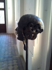 140510 Plzen - in synagogue. The piece perhaps says how the cogs of the mind are affected in the times of persecution  ... the jewish sector has been  horridly dealt with several times in Plzen